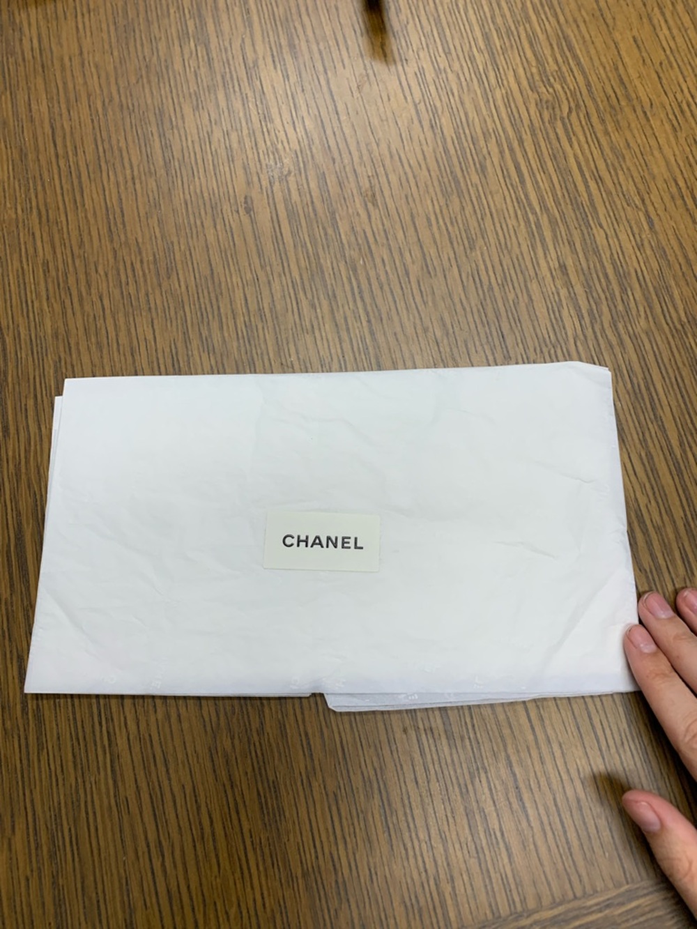 CHANEL White Branded Tissue Wrap with Center Logo